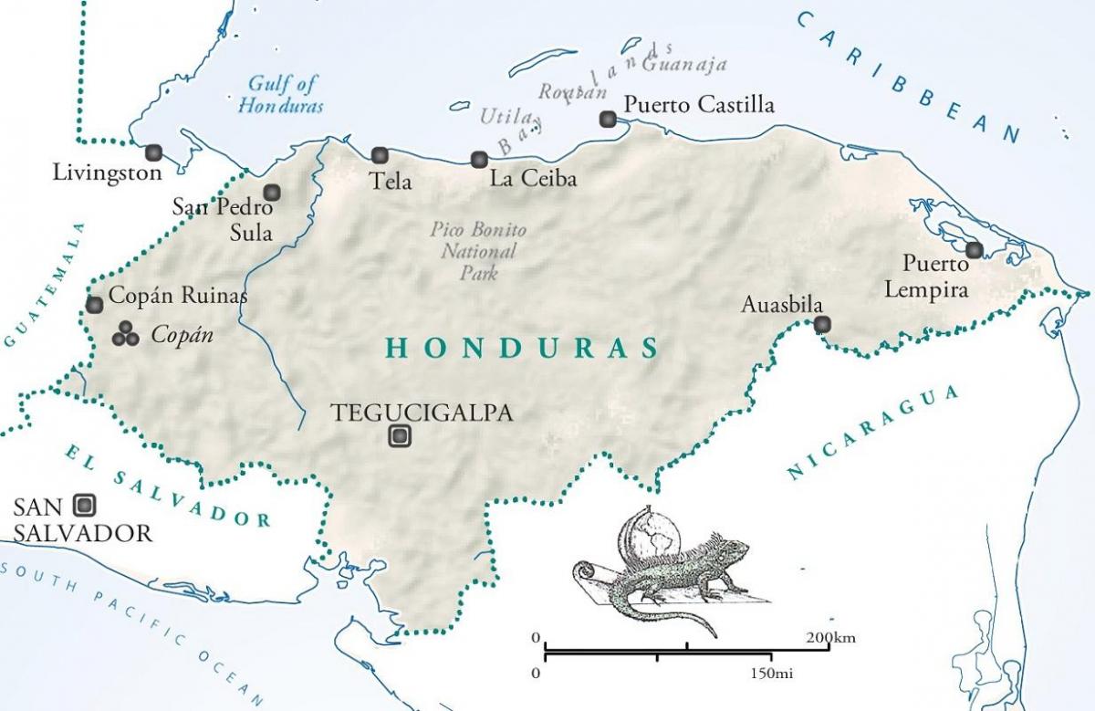 地图洪都拉斯la ceiba