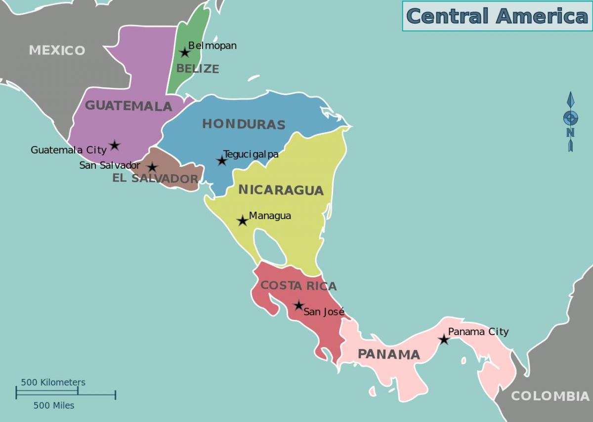 地图洪都拉斯中美洲地图