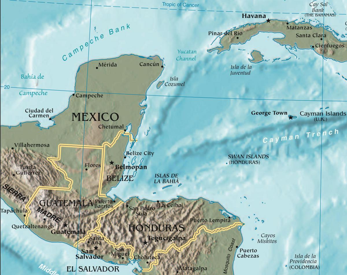 地图洪都拉斯湾