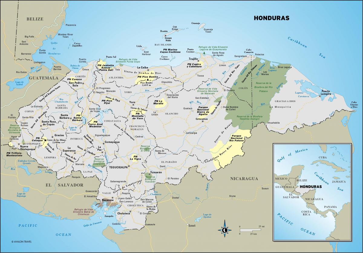 地图洪都拉斯 