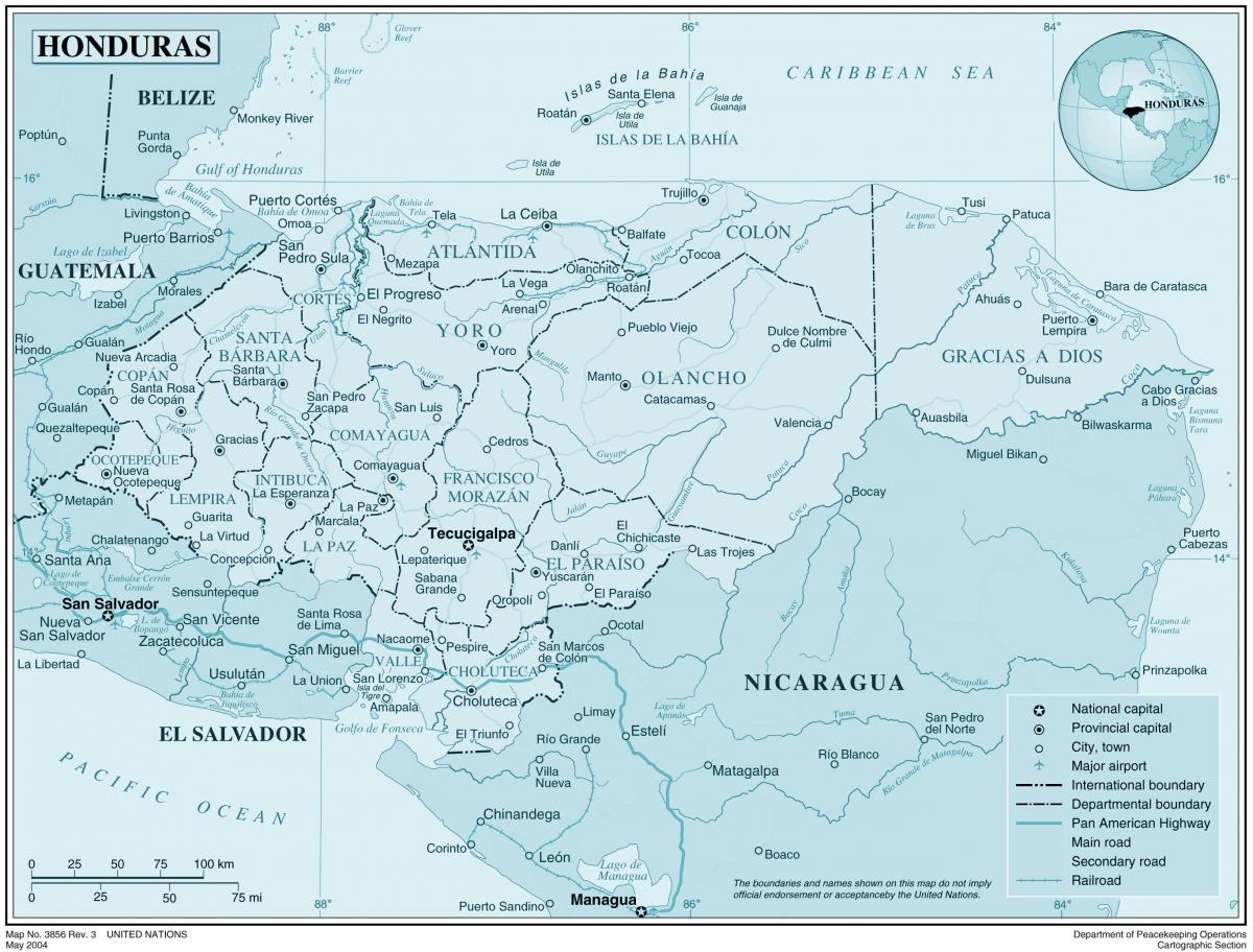 地图的身体地图洪都拉斯