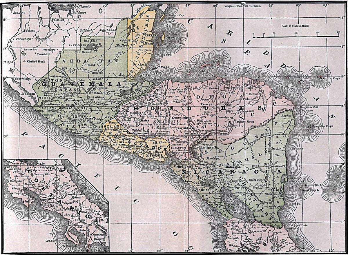 地图上的英属洪都拉斯