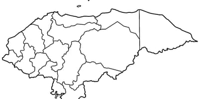 地图上的空白的地图洪都拉斯